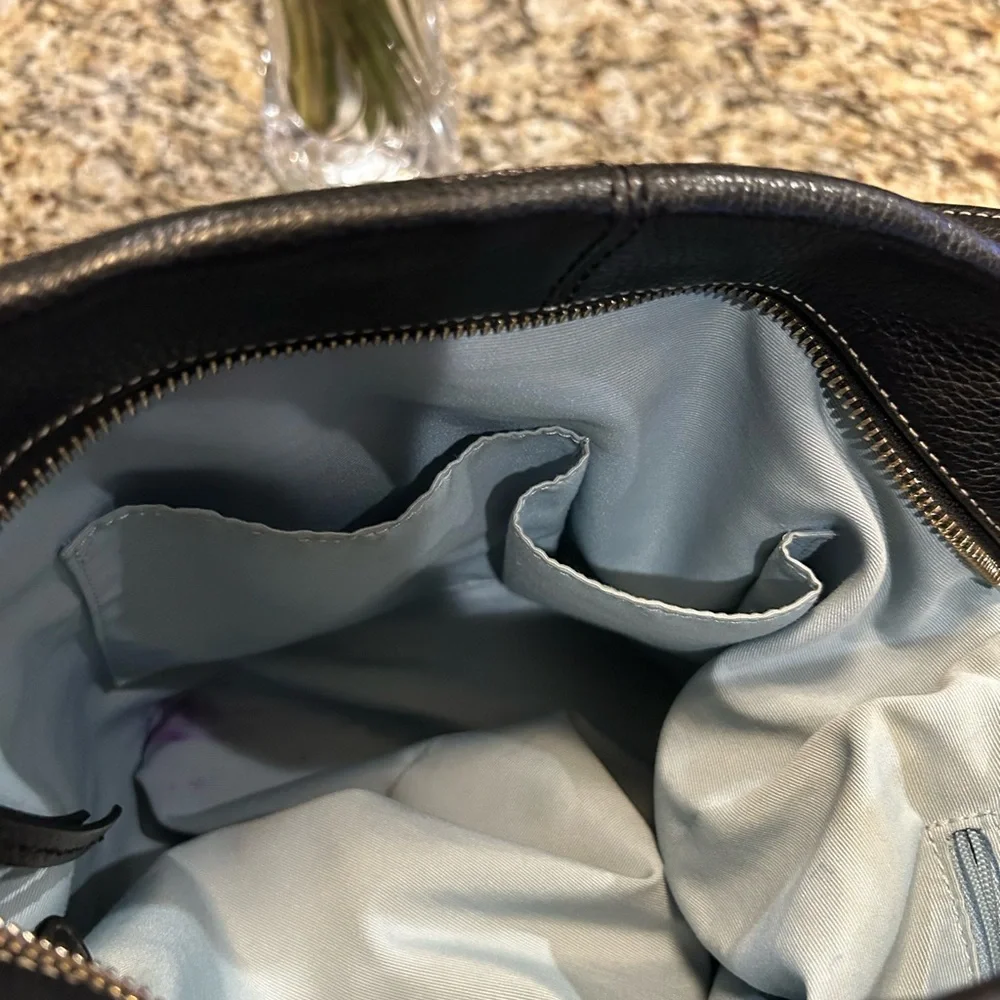 Coach Duffle Black Pebble Leather Hobo Shoulder Bag Convertible - Picture 8 of 12